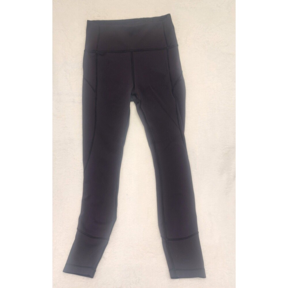 Lululemon Leggings Black Pocket Athletic Yoga Pants Running Womens Size 4